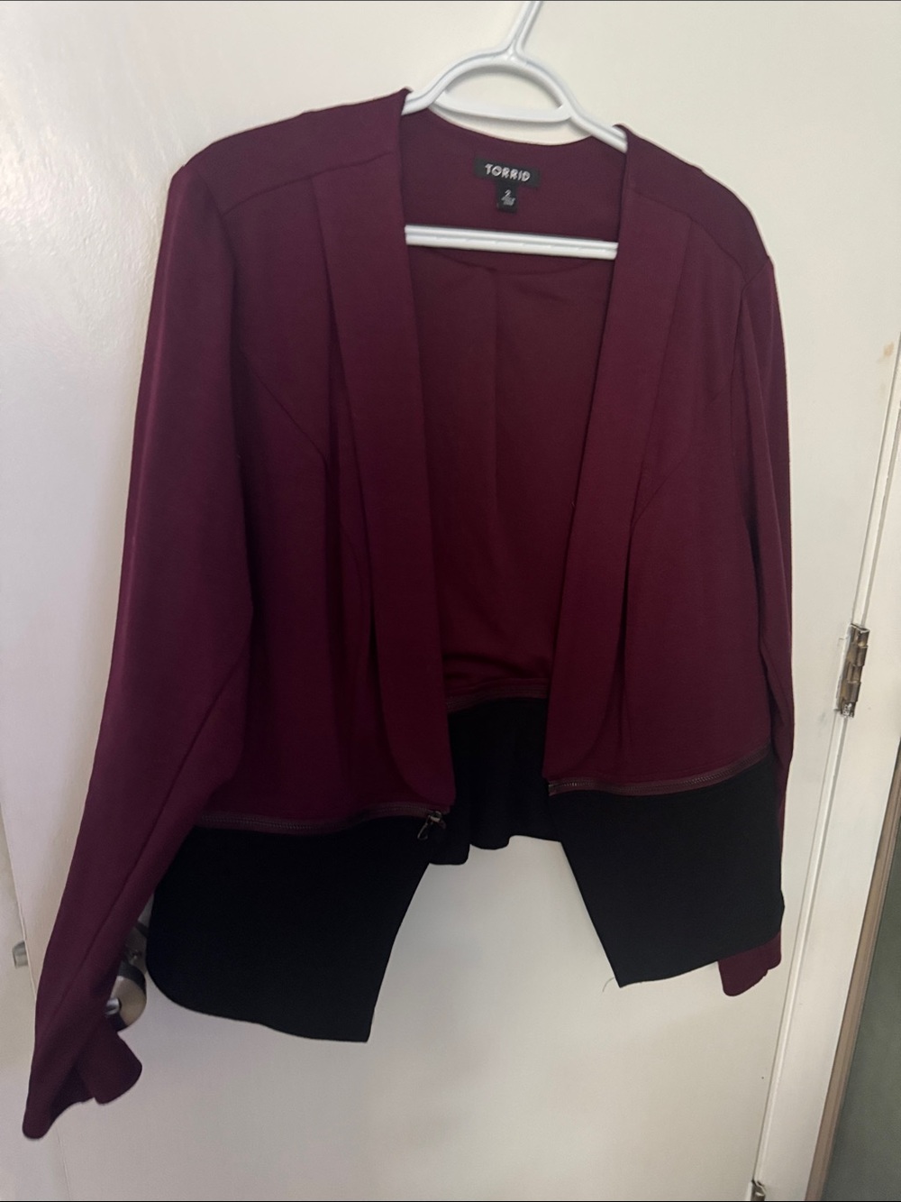 torrid Wine-Red Open Front Blazer